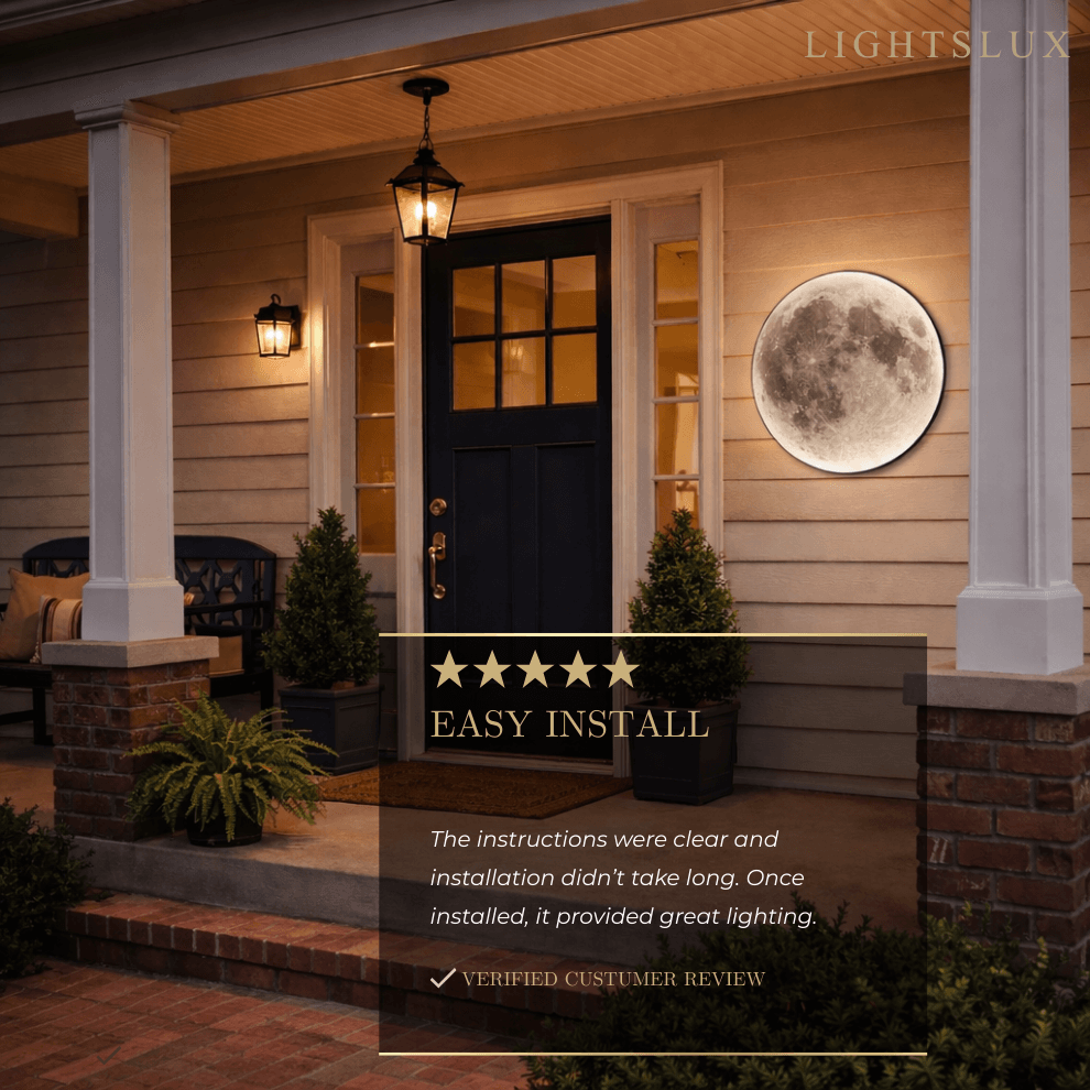 Moon Wall Light Luna, Waterproof Outdoor Moon Sconce for Patio Garden & Bathroom - Flindria