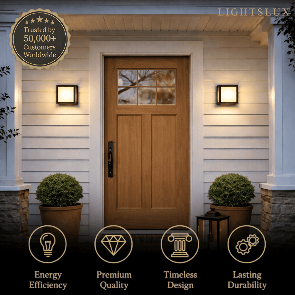 Geometric Matte Black Outdoor Wall Light – Modern LED Sconce for Patio & Entryway - Flindria