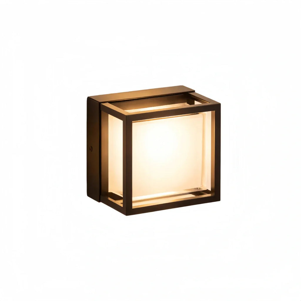 Geometric Matte Black Outdoor Wall Light – Modern LED Sconce for Patio & Entryway - Flindria
