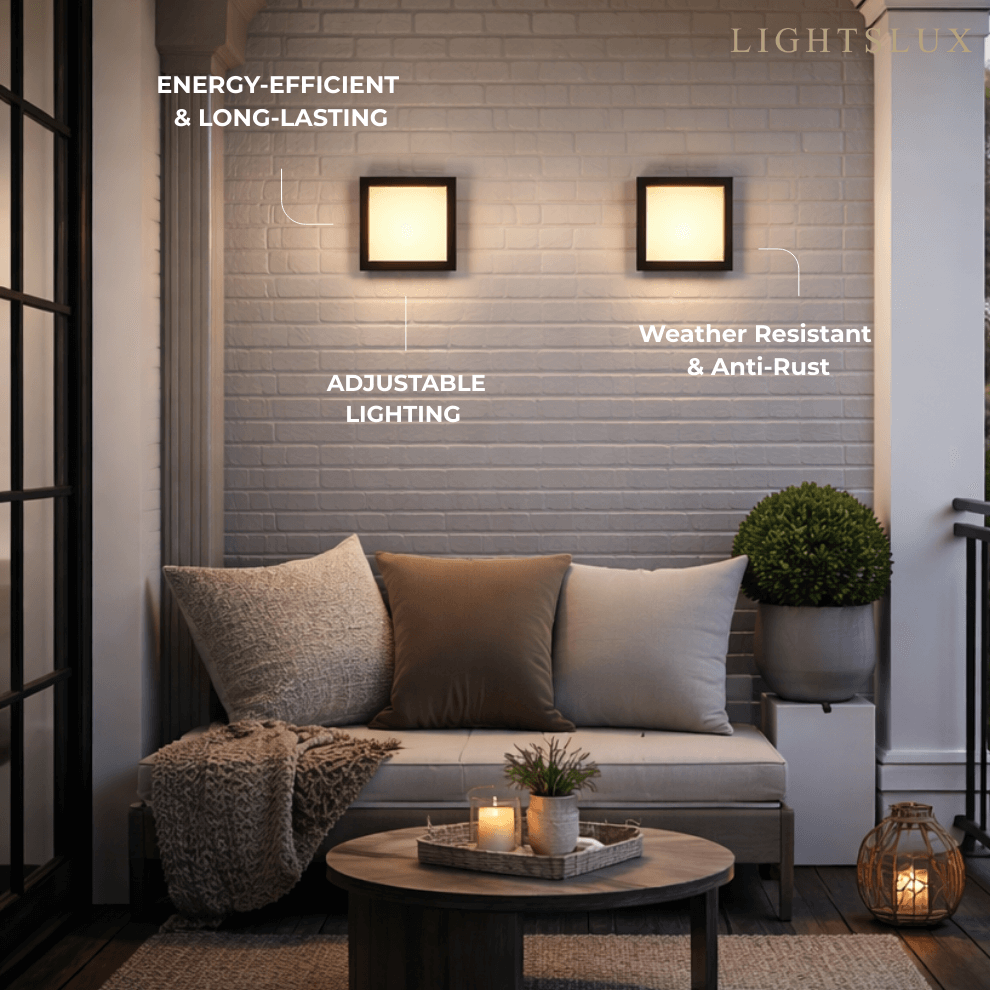 Geometric Matte Black Outdoor Wall Light – Modern LED Sconce for Patio & Entryway - Flindria