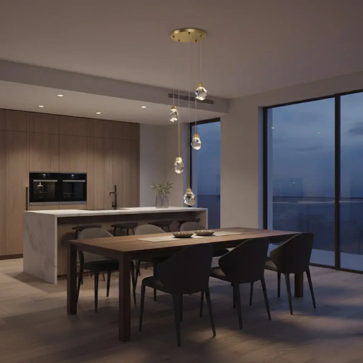 Luxury Crystal Chandelier - Shimmering Fixture for Dining Room & Grand Interiors - Flindria