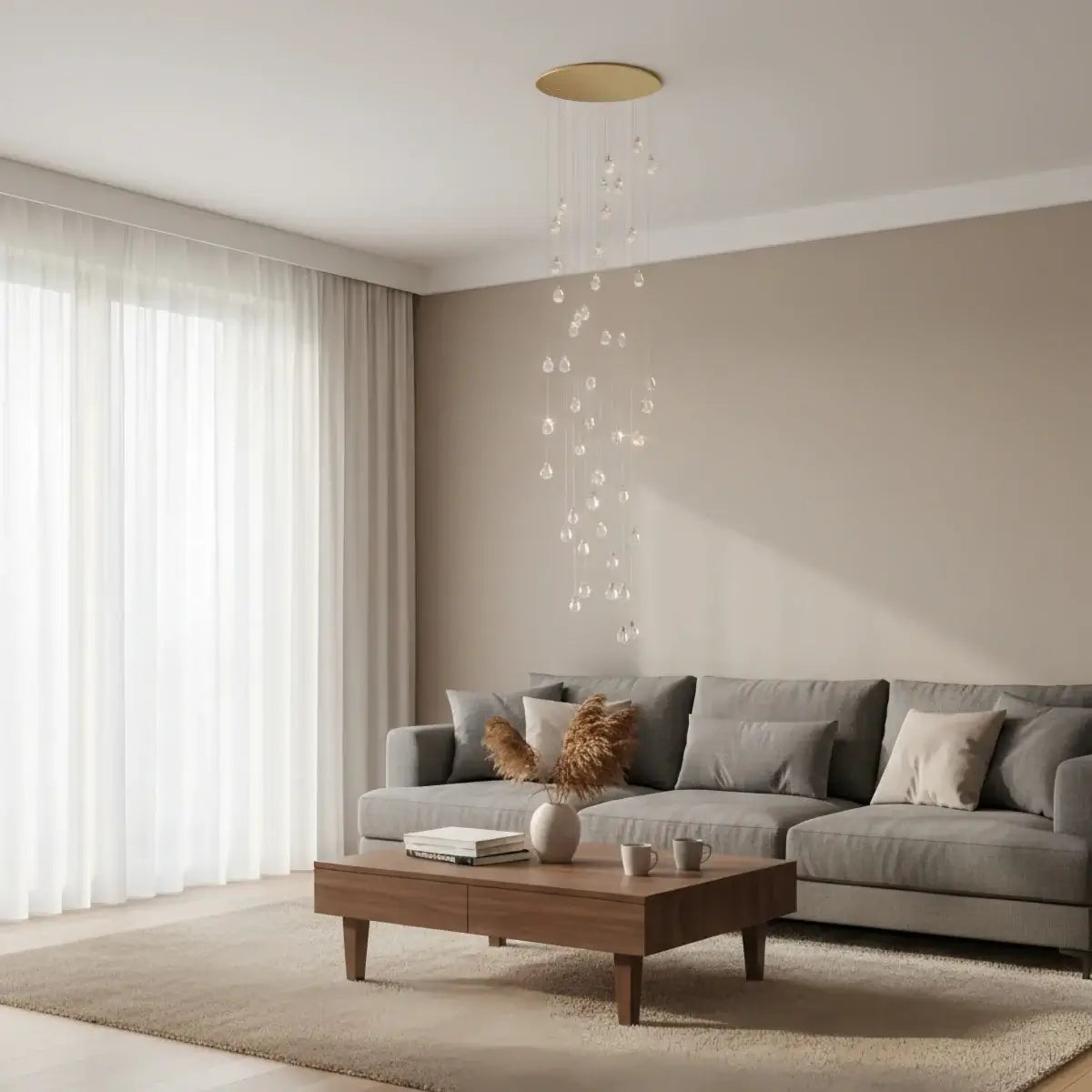 Luxury Crystal Chandelier - Shimmering Fixture for Dining Room & Grand Interiors - Flindria
