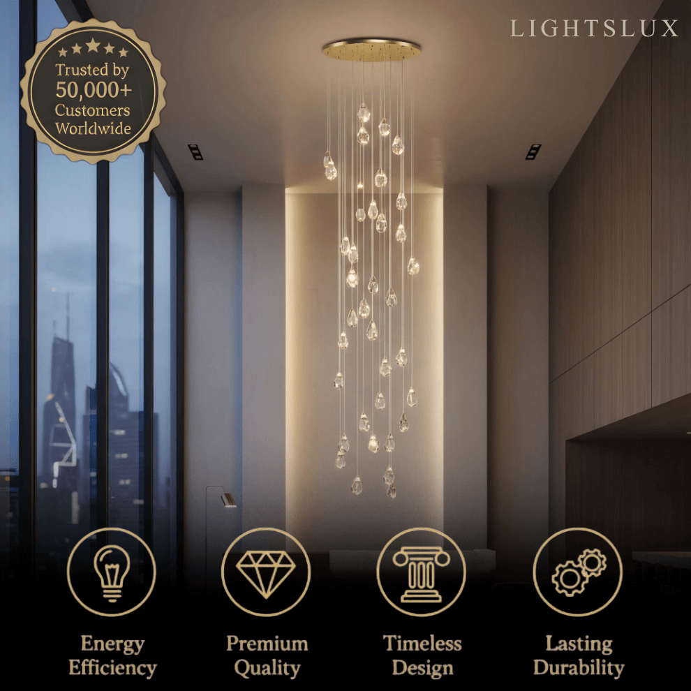 Luxury Crystal Chandelier - Shimmering Fixture for Dining Room & Grand Interiors - Flindria