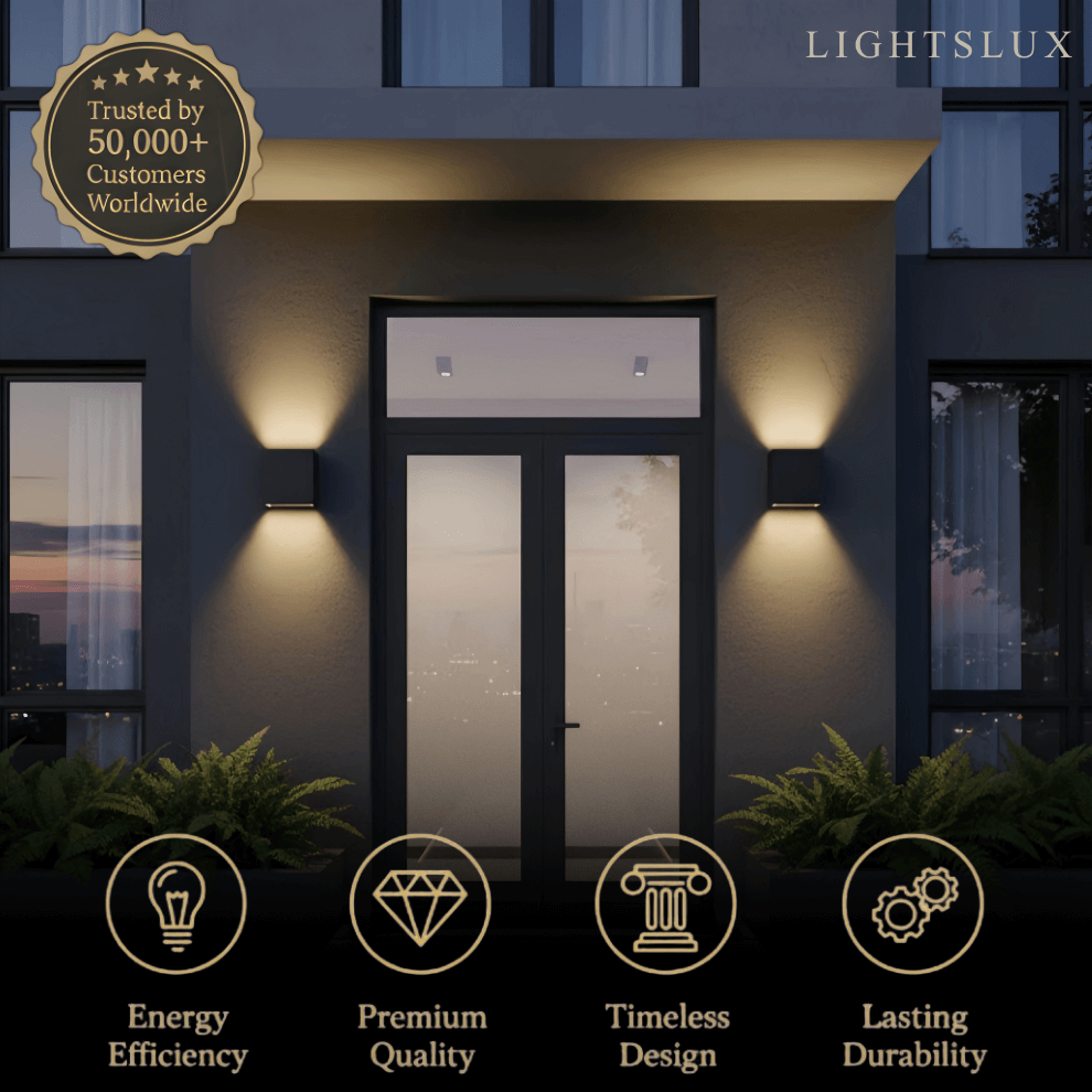 Aplique de pared exterior minimalista de acero inoxidable – Luz exterior moderna con energía solar o cableada - Flindria