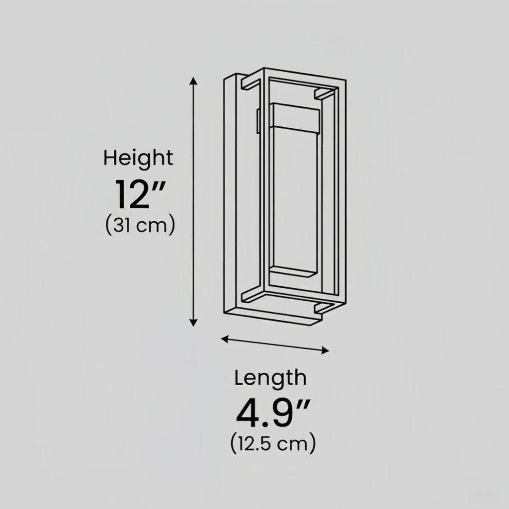 Modern Outdoor Wall Sconce, Black Stainless Steel Open Frame Light for Patio/Entryway - Flindria