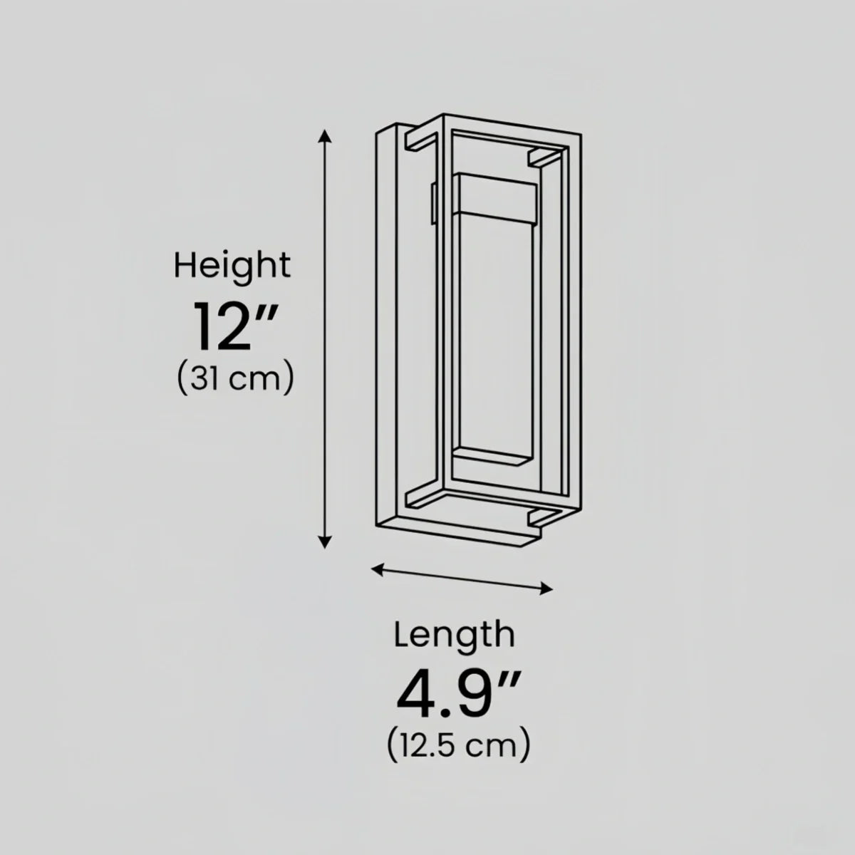 Modern Outdoor Wall Sconce, Black Stainless Steel Open Frame Light for Patio/Entryway - Flindria