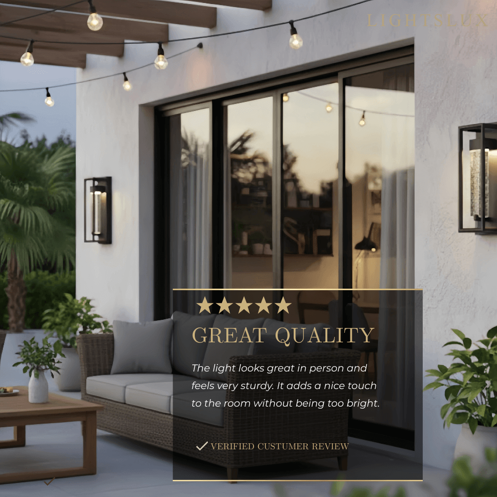 Modern Outdoor Wall Sconce, Black Stainless Steel Open Frame Light for Patio/Entryway - Flindria