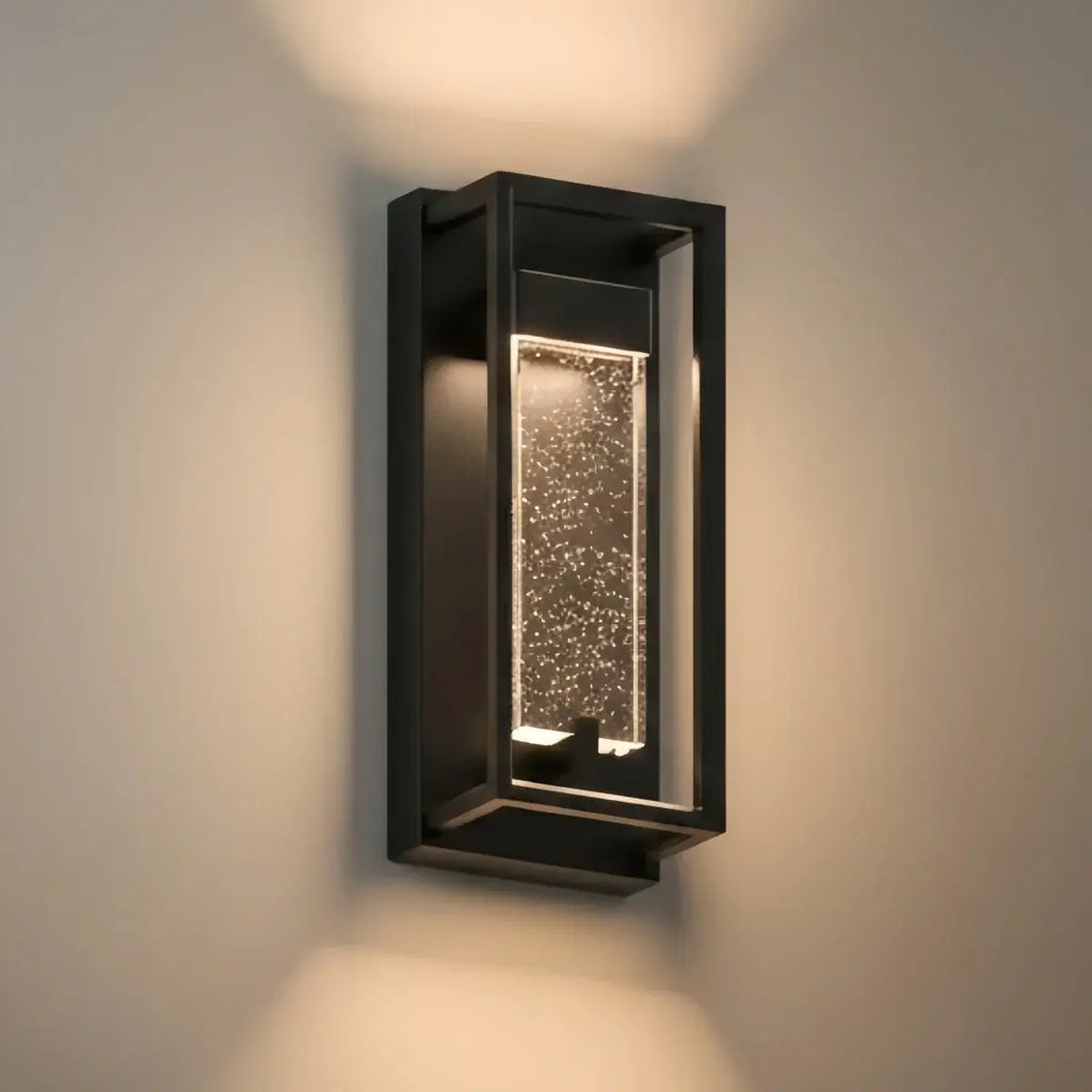 Modern Outdoor Wall Sconce, Black Stainless Steel Open Frame Light for Patio/Entryway - Flindria