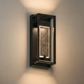Modern Outdoor Wall Sconce, Black Stainless Steel Open Frame Light for Patio/Entryway - Flindria