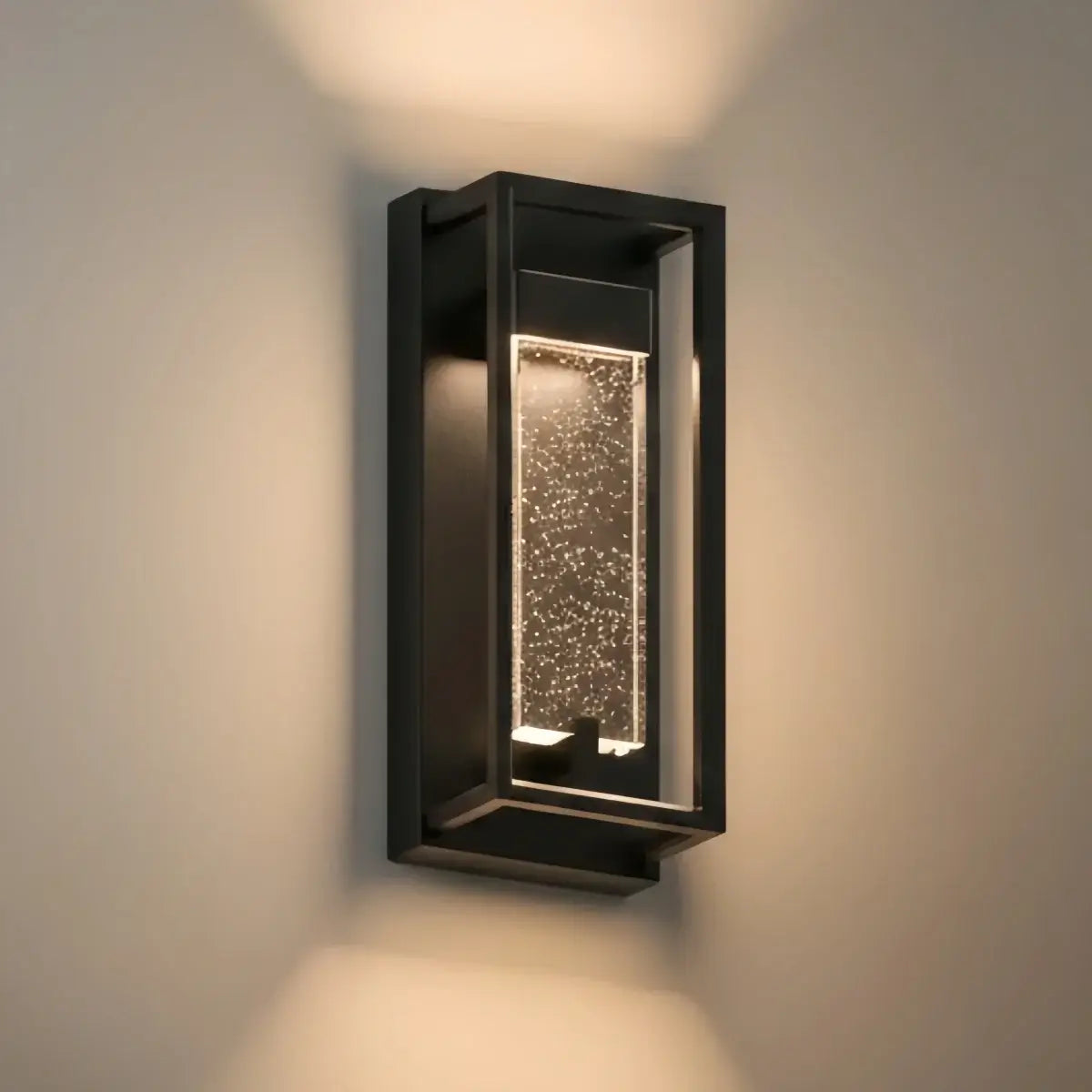 Modern Outdoor Wall Sconce, Black Stainless Steel Open Frame Light for Patio/Entryway - Flindria
