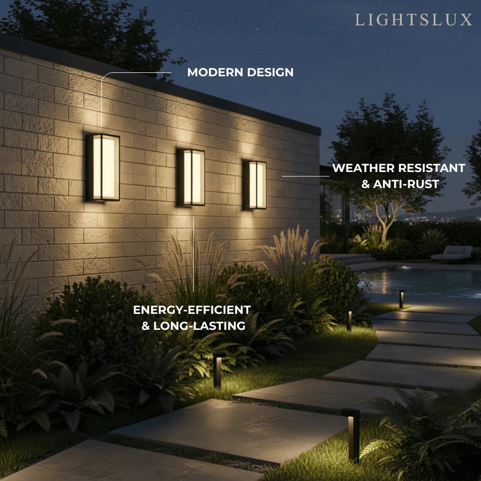 Minimalist Outdoor Wall Sconce in Black Stainless Steel with Adjustable LED Lighting - Flindria