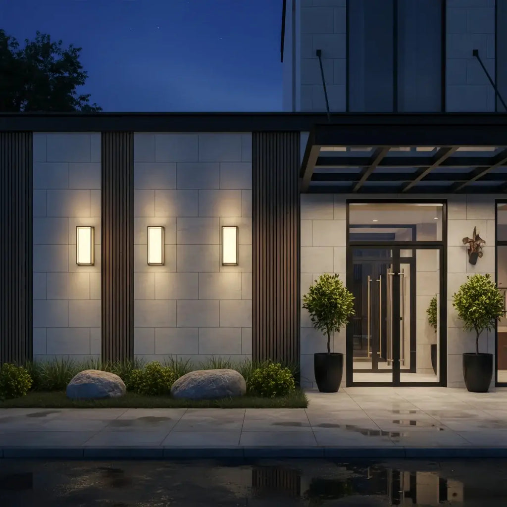 Minimalist Outdoor Wall Sconce in Black Stainless Steel with Adjustable LED Lighting - Flindria