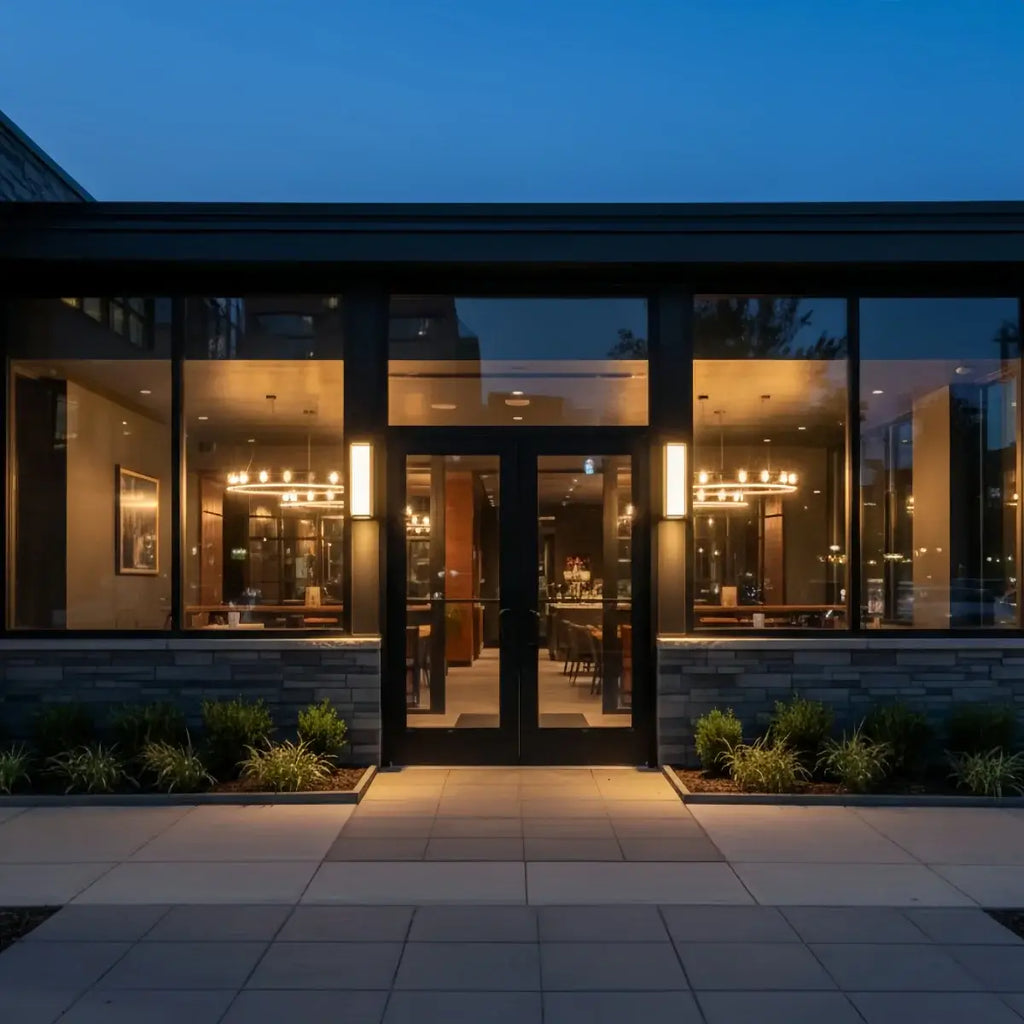 Minimalist Outdoor Wall Sconce in Black Stainless Steel with Adjustable LED Lighting - Flindria