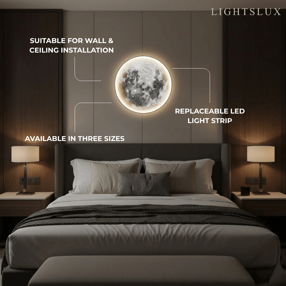 Moon Wall Night Light – Soft Warm LED Wall Lamp for Nursery & Cozy Home Lighting - Flindria