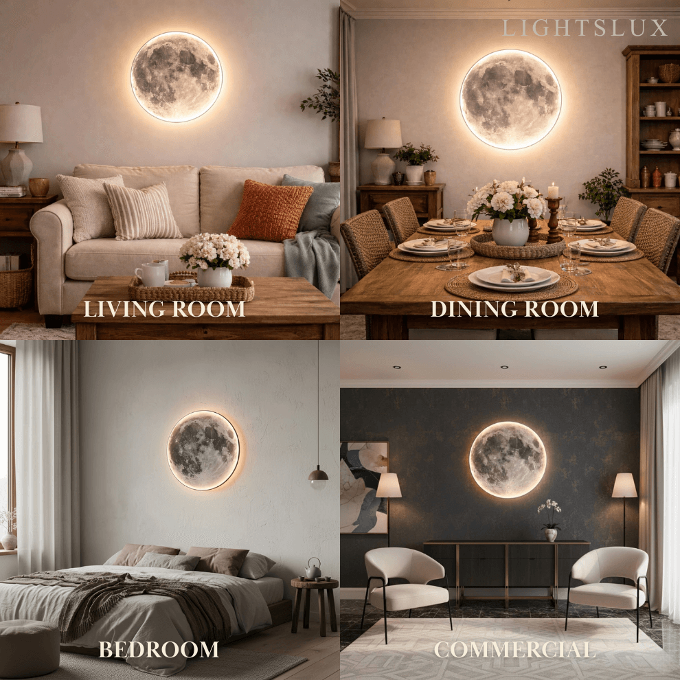 Moon Wall Night Light – Soft Warm LED Wall Lamp for Nursery & Cozy Home Lighting - Flindria