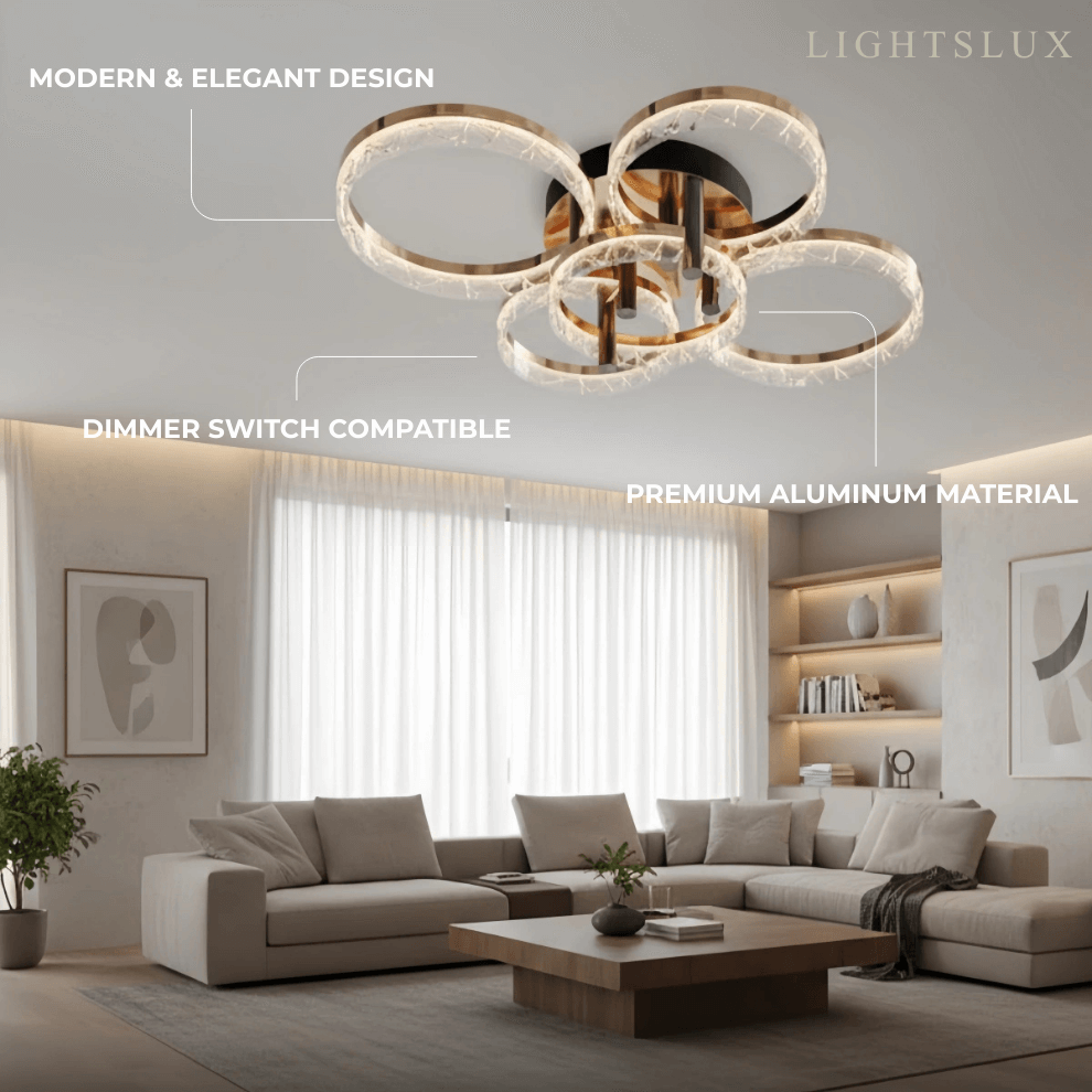 Moderní přisazené stropní svítidlo – LED světlo do ložnice/obývacího pokoje - Flindria