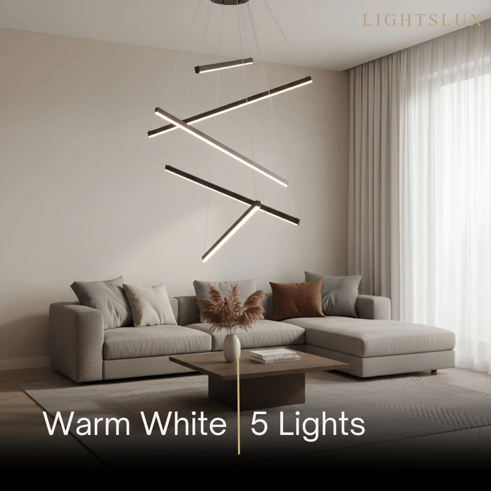 Modern Sculptural Chandelier – Aluminum & Silica Gel LED Halo Light for Living Room - Flindria