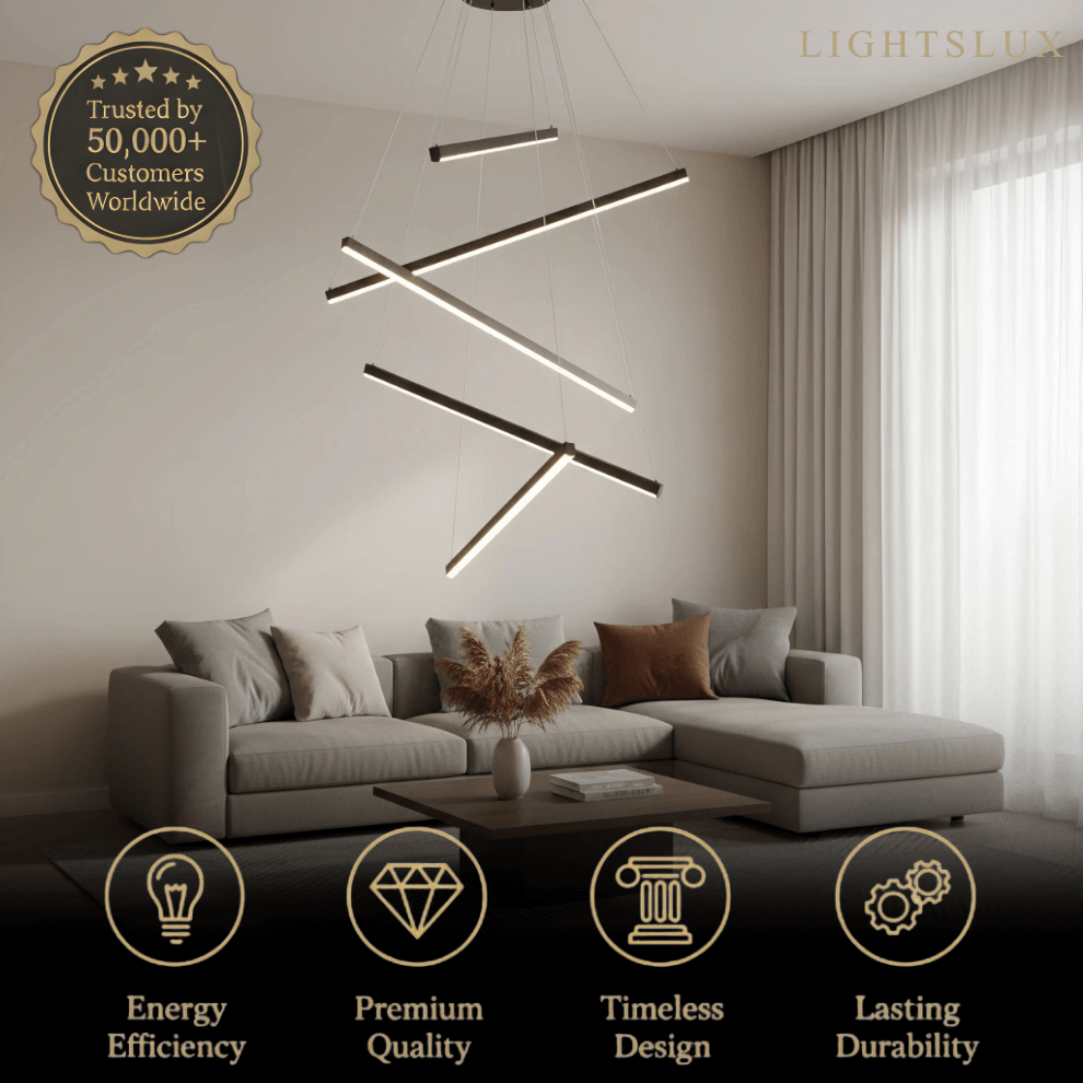 Modern Sculptural Chandelier – Aluminum & Silica Gel LED Halo Light for Living Room - Flindria