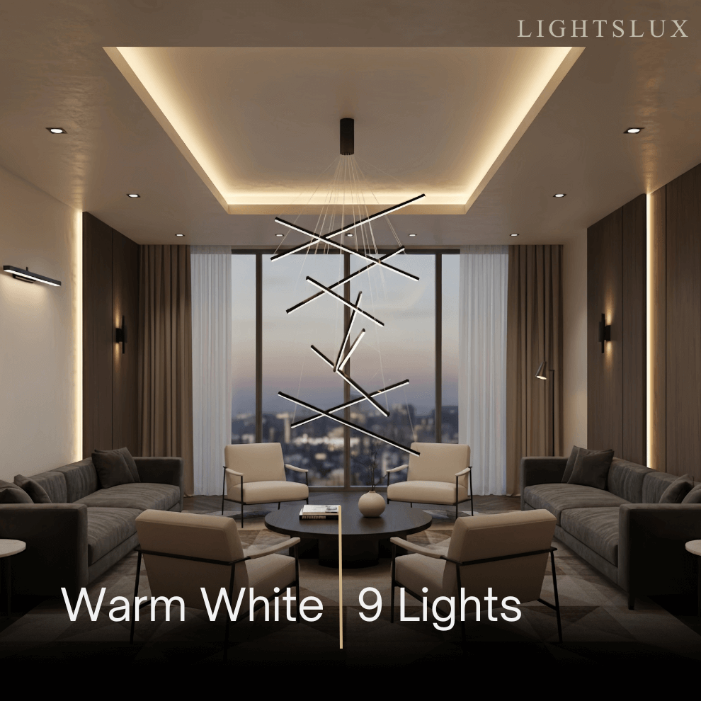 Modern Sculptural Chandelier – Aluminum & Silica Gel LED Halo Light for Living Room - Flindria
