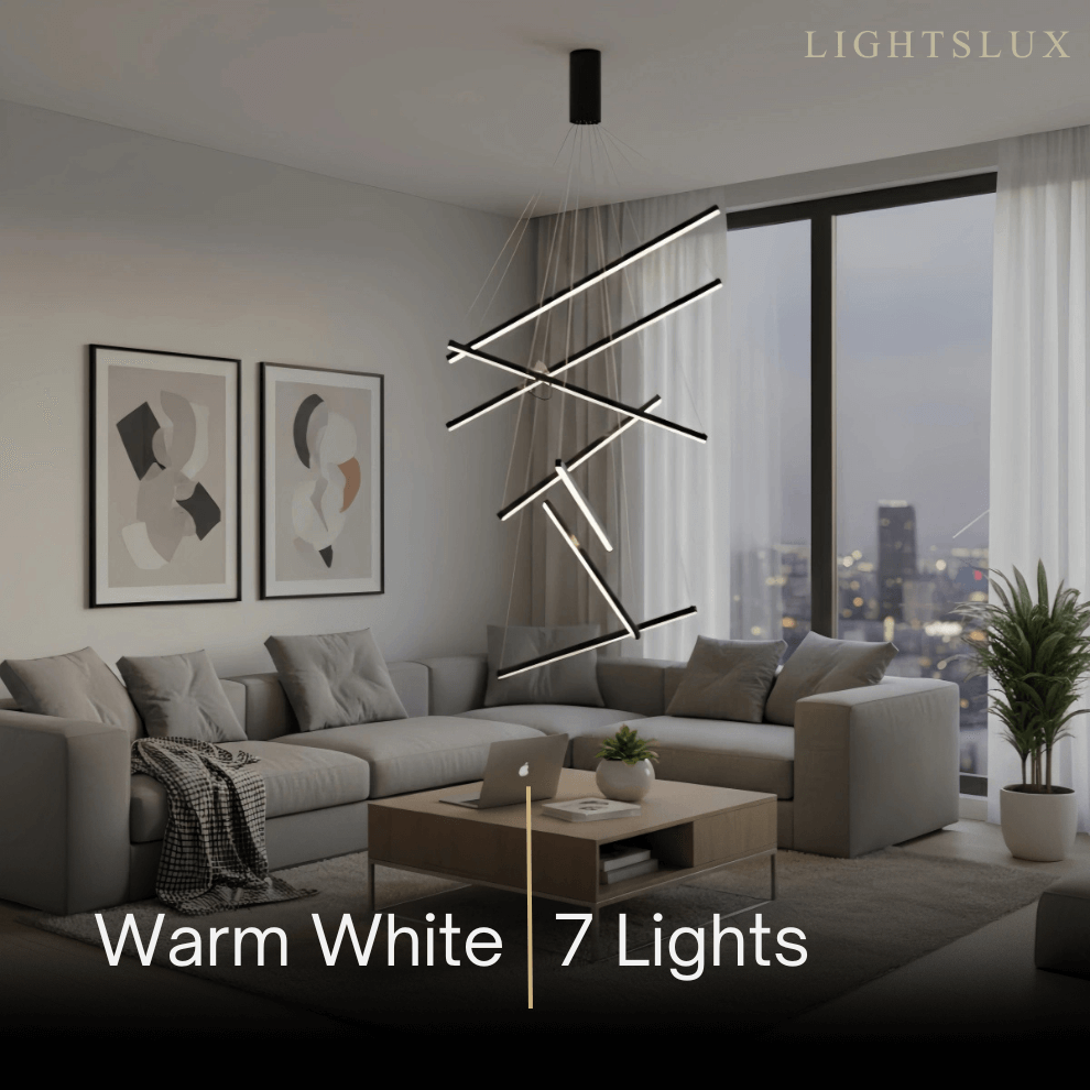 Modern Sculptural Chandelier – Aluminum & Silica Gel LED Halo Light for Living Room - Flindria