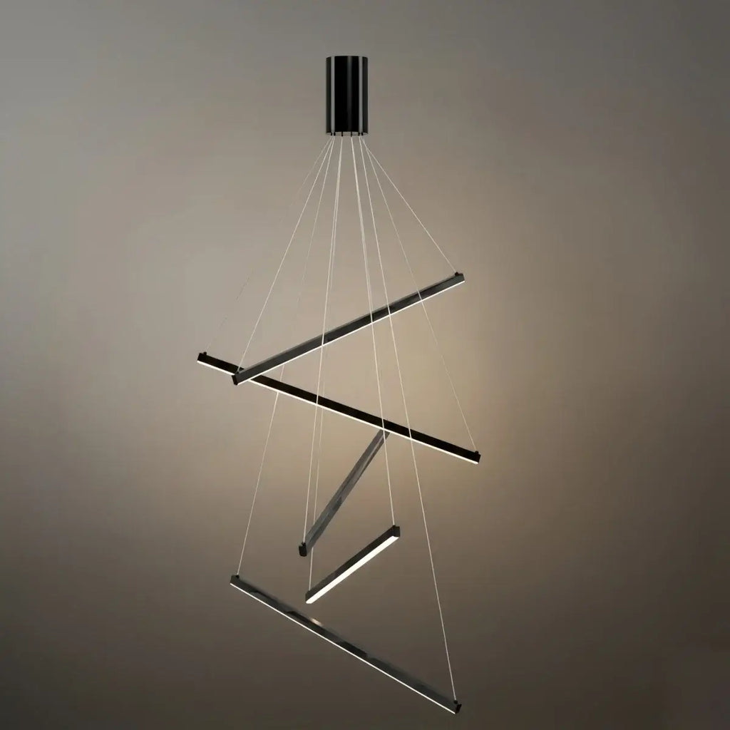 Modern Sculptural Chandelier – Aluminum & Silica Gel LED Halo Light for Living Room - Flindria