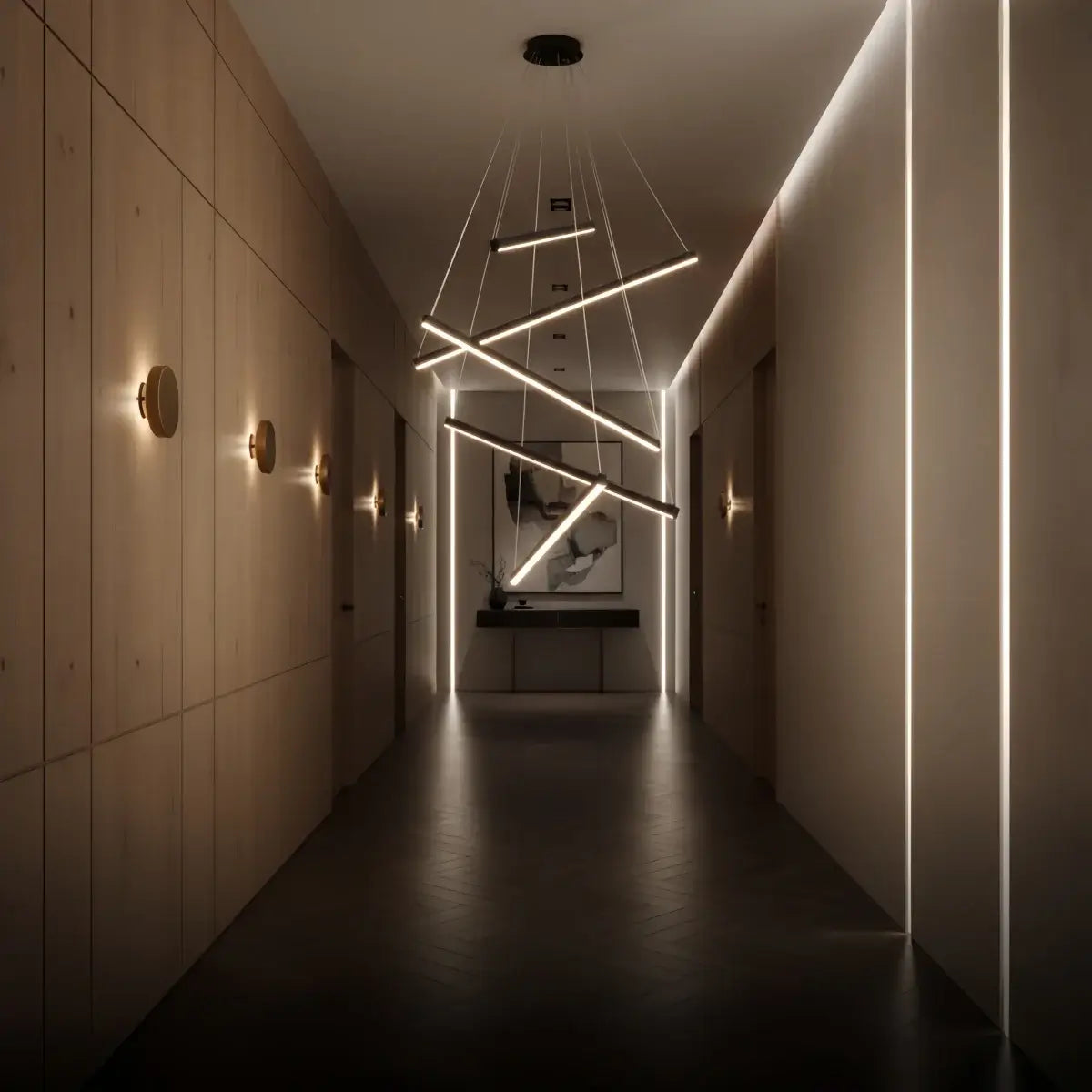 Modern Sculptural Chandelier – Aluminum & Silica Gel LED Halo Light for Living Room - Flindria