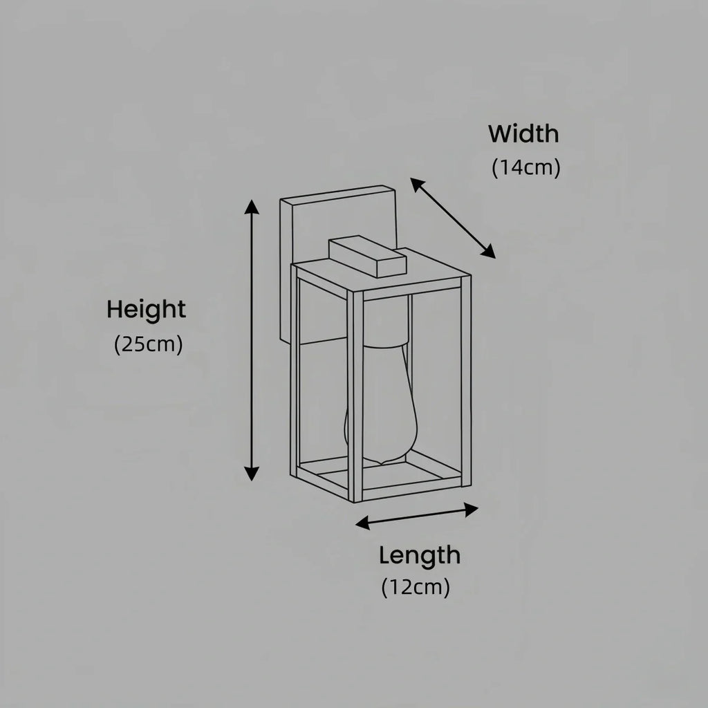 Modern Outdoor Wall Sconce – Black Stainless Steel with Clear Glass for Porch/Patio - Flindria