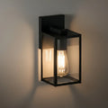 Modern Outdoor Wall Sconce – Black Stainless Steel with Clear Glass for Porch/Patio - Flindria