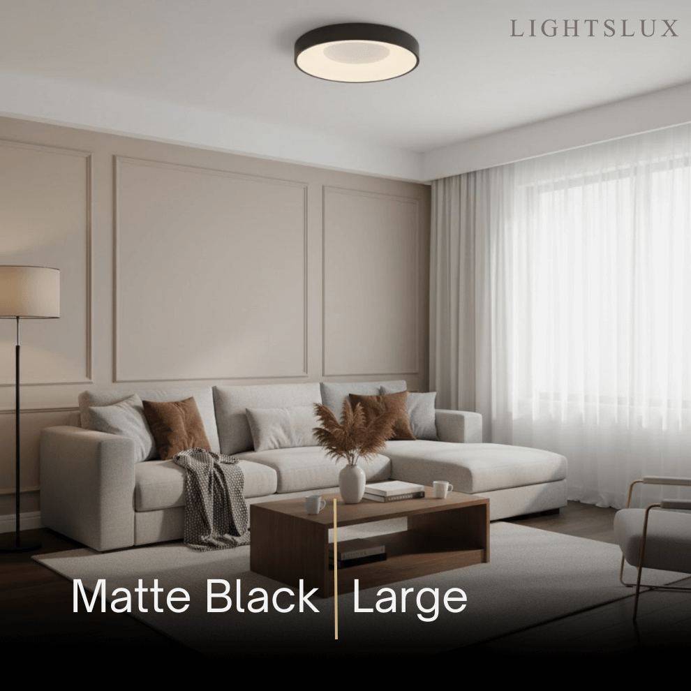 Modern Flush Mount Ceiling Light – Gold/ Black LED for Living Room - Flindria