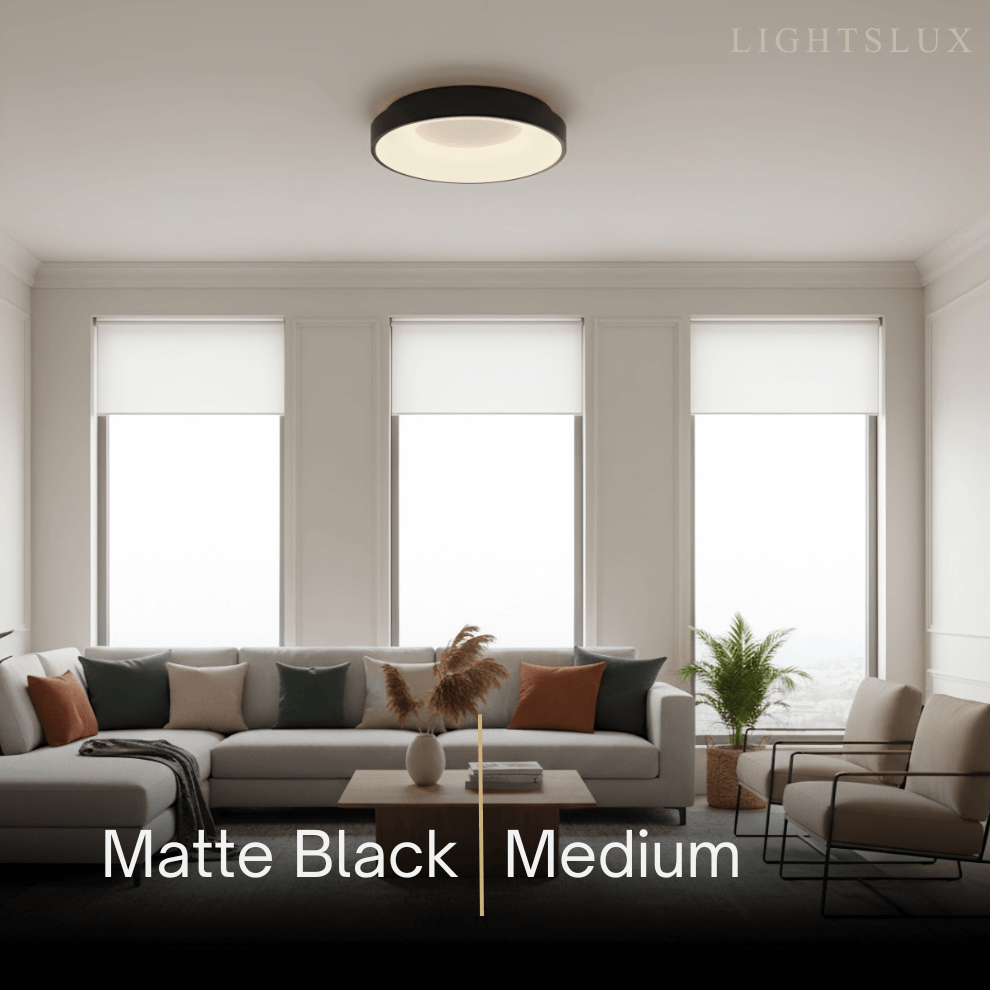 Modern Flush Mount Ceiling Light – Gold/ Black LED for Living Room - Flindria