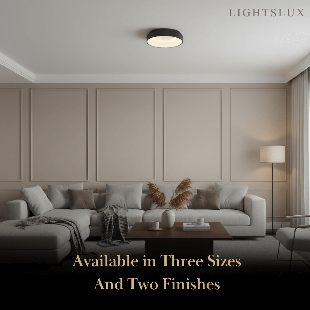Modern Flush Mount Ceiling Light – Gold/ Black LED for Living Room - Flindria
