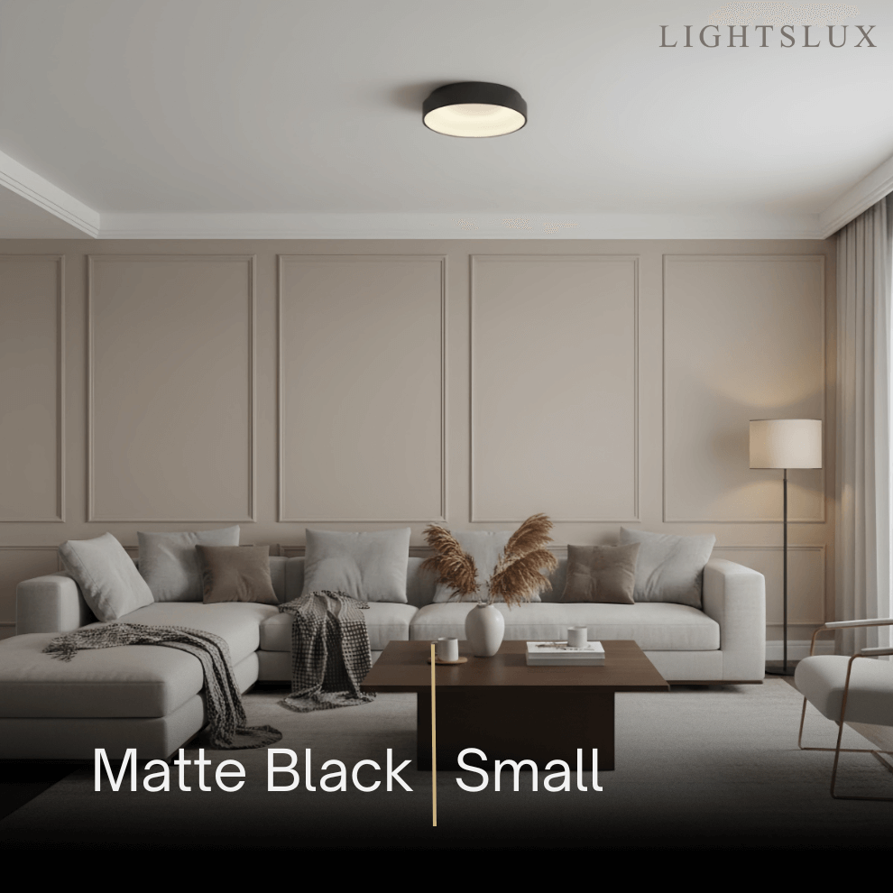 Modern Flush Mount Ceiling Light – Gold/ Black LED for Living Room - Flindria