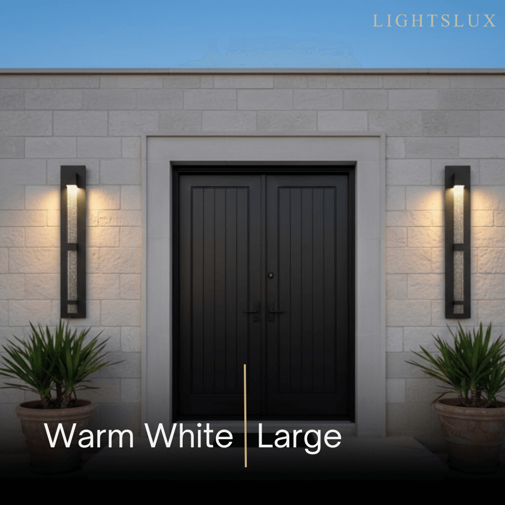 Modern Outdoor Wall Sconce – Black Stainless Steel Crystal Accents Starry Glow for Entryway - Flindria