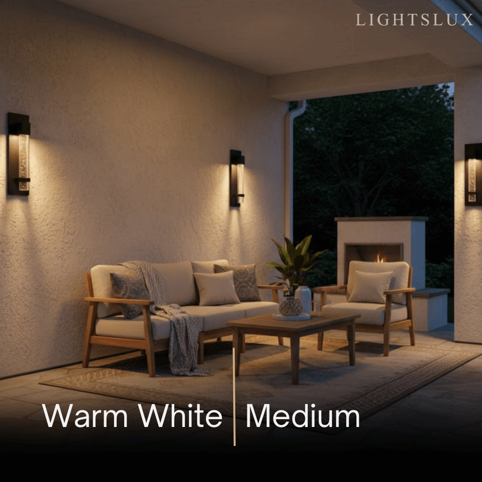Modern Outdoor Wall Sconce – Black Stainless Steel Crystal Accents Starry Glow for Entryway - Flindria