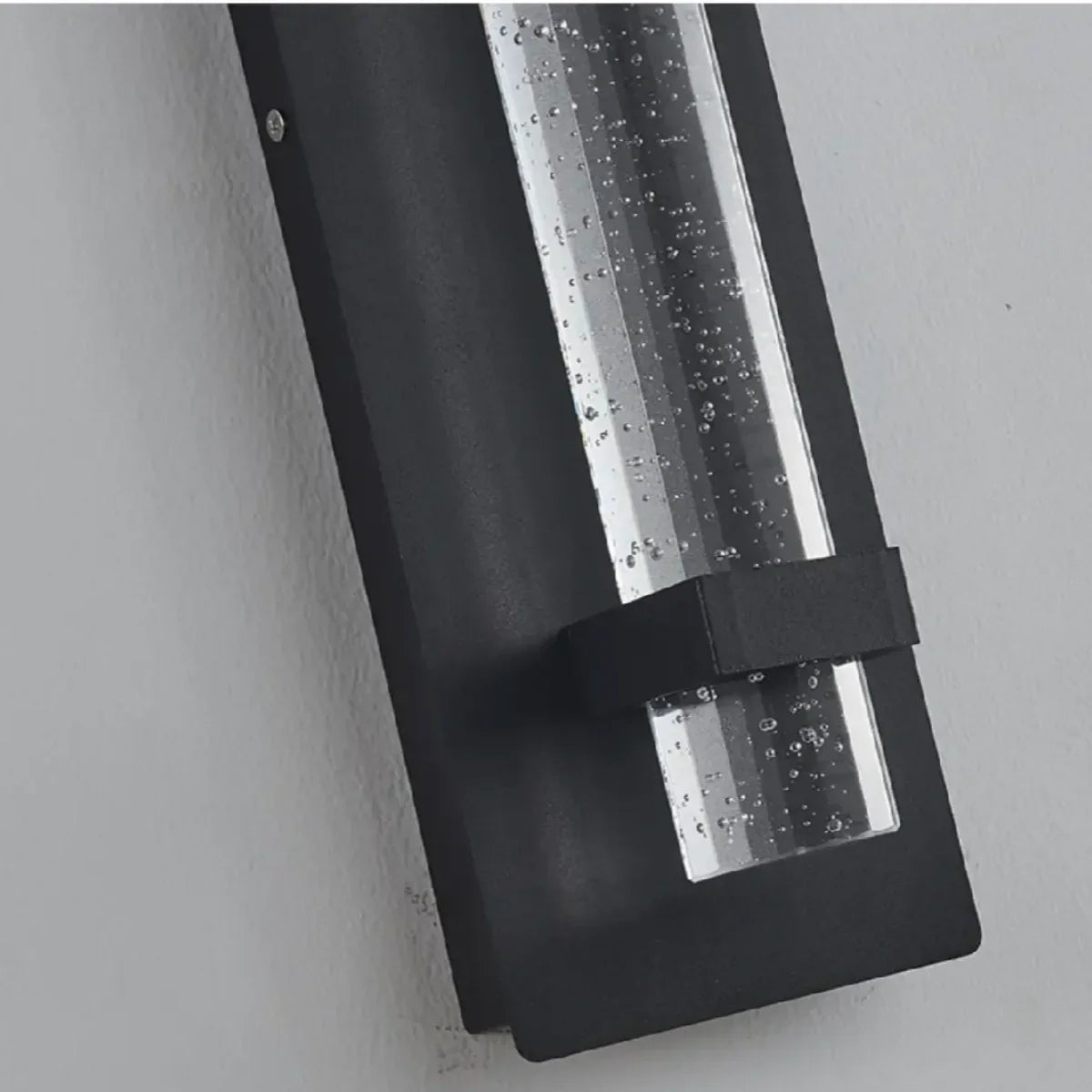 Modern Outdoor Wall Sconce – Black Stainless Steel Crystal Accents Starry Glow for Entryway - Flindria