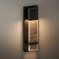 Modern Outdoor Wall Sconce – Black Stainless Steel/Glass for Patio/Entryway - Flindria