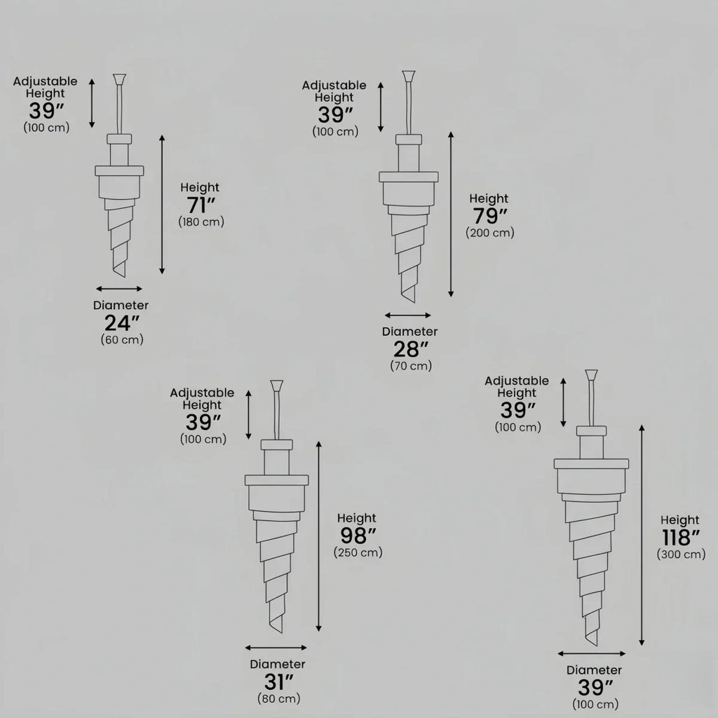 Lujoso candelabro cónico de cristal – Ónix negro dorado grande regulable para vestíbulo/salón principal - Flindria
