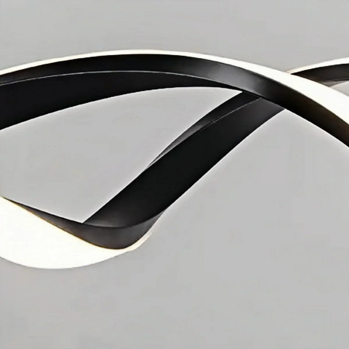 Modern Wave Design Pendant – Matte Black LED for Dining Room/Kitchen Island - Flindria
