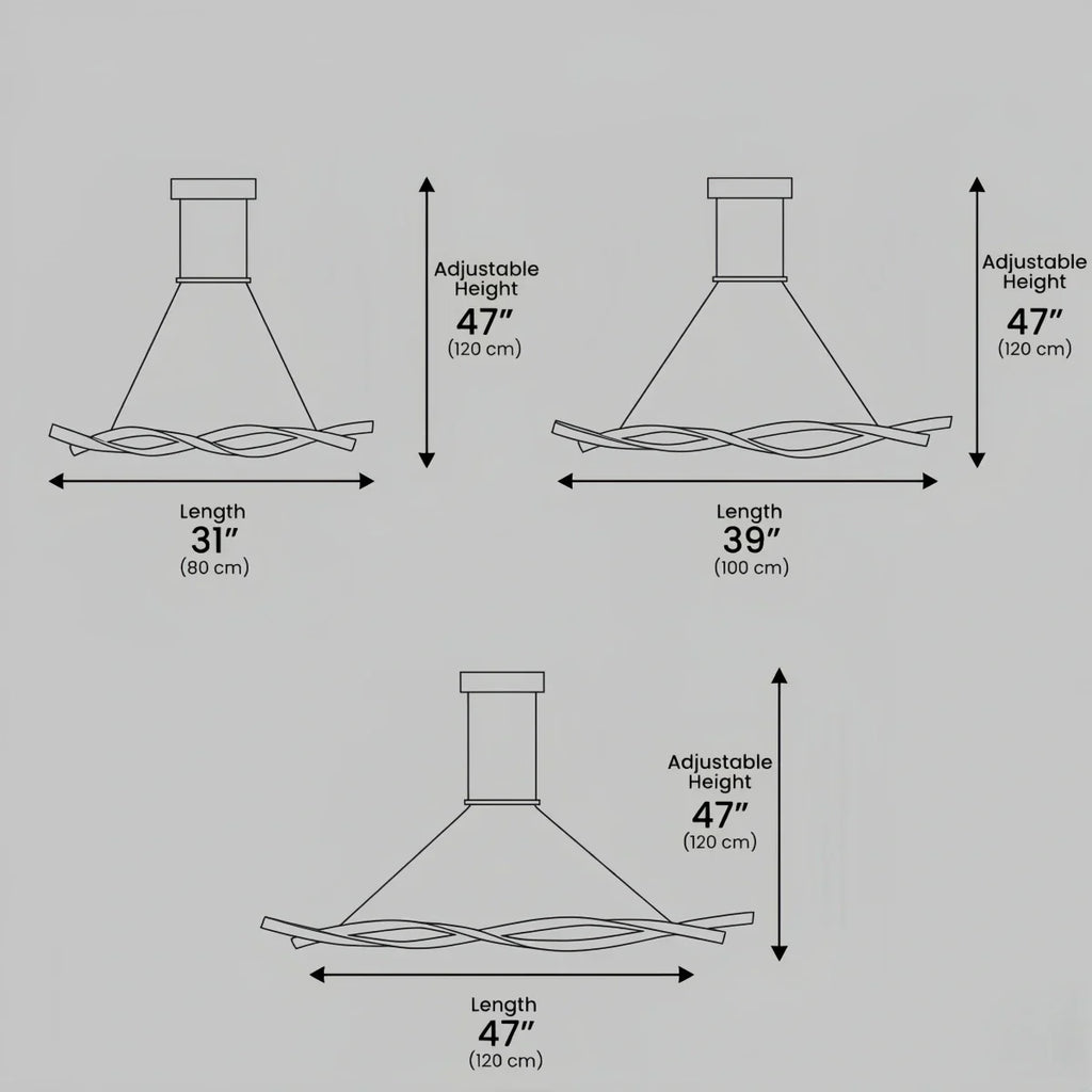 Modern Wave Design Pendant – Matte Black LED for Dining Room/Kitchen Island - Flindria