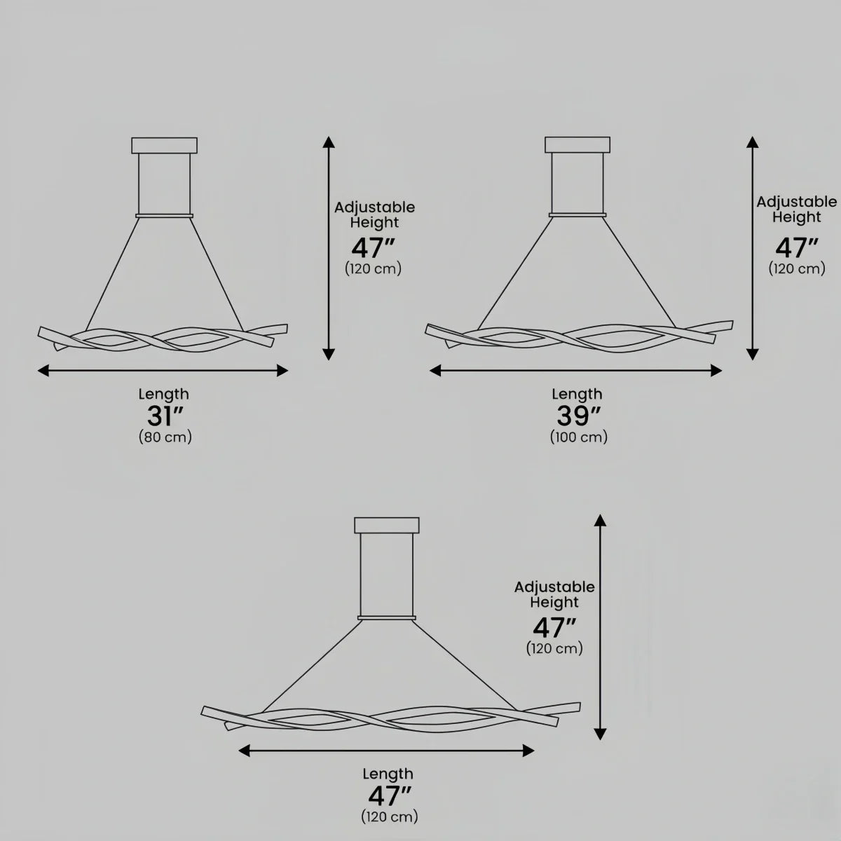 Modern Wave Design Pendant – Matte Black LED for Dining Room/Kitchen Island - Flindria