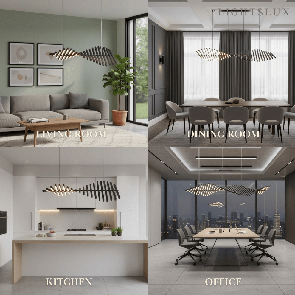Modern Adjustable Stacked Pendant Light – Black Ash Iron Acrylic Aluminum for Kitchen Island - Flindria