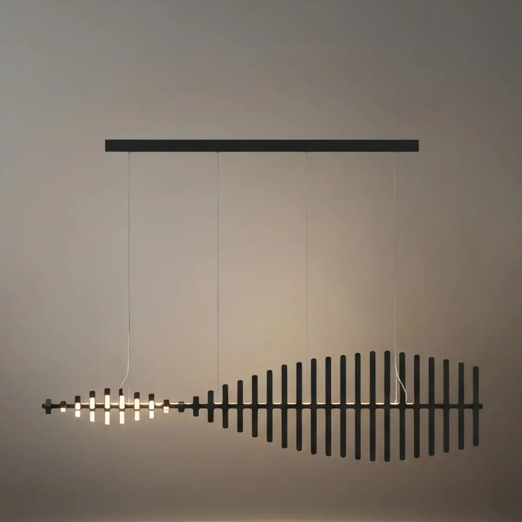 Modern Adjustable Stacked Pendant Light – Black Ash Iron Acrylic Aluminum for Kitchen Island - Flindria