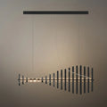 Modern Adjustable Stacked Pendant Light – Black Ash Iron Acrylic Aluminum for Kitchen Island - Flindria