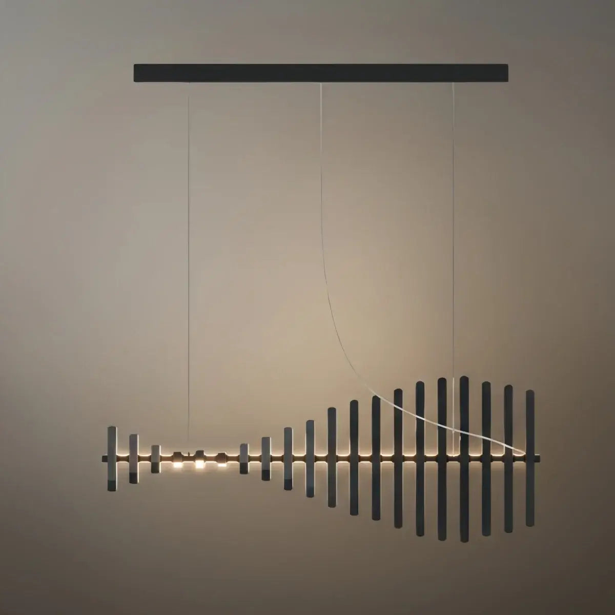 Modern Adjustable Stacked Pendant Light – Black Ash Iron Acrylic Aluminum for Kitchen Island - Flindria