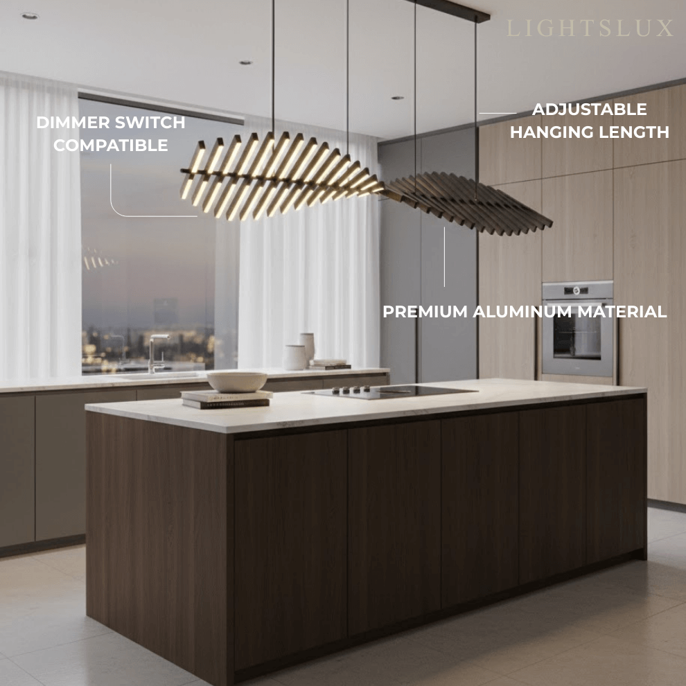 Modern Adjustable Stacked Pendant Light – Black Ash Iron Acrylic Aluminum for Kitchen Island - Flindria