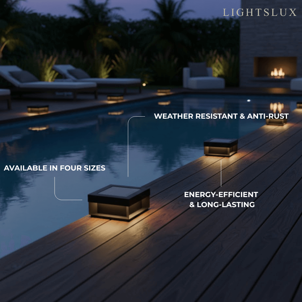 Luz solar rectangular moderna para suelo – acero inoxidable para camino y jardín - Flindria