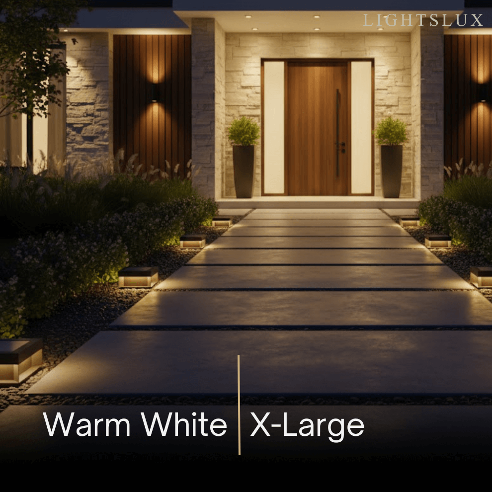 Luz solar rectangular moderna para suelo – acero inoxidable para camino y jardín - Flindria