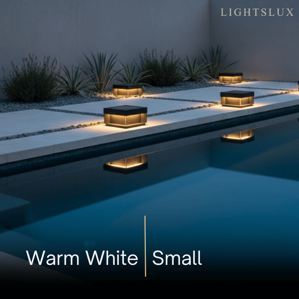 Luz solar rectangular moderna para suelo – acero inoxidable para camino y jardín - Flindria