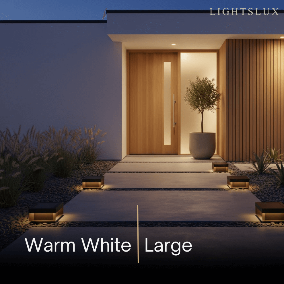 Luz solar rectangular moderna para suelo – acero inoxidable para camino y jardín - Flindria