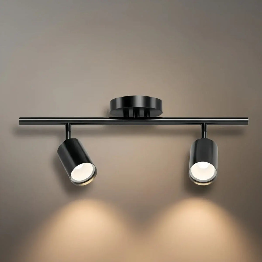Minimalistische lineaire spotschijnwerper – Geborsteld goud/mat zwart voor woonkamer/studeerkamer - Flindria